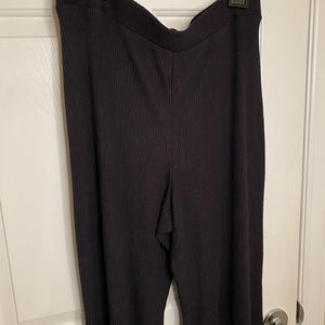Express Black Sz L Flowy High Waisted Lounge Full Length Pants Soft Ribbed Cozy